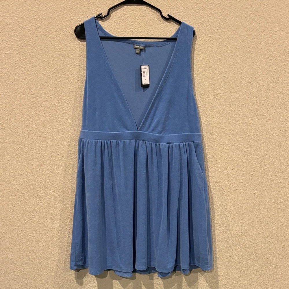 Torrid 1X Blue Sleeveless Terry Dress/Swim coverup